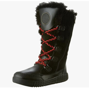 Pajar Montreal Paityn black suede lace up waterproof winter snow boots 6/6.5